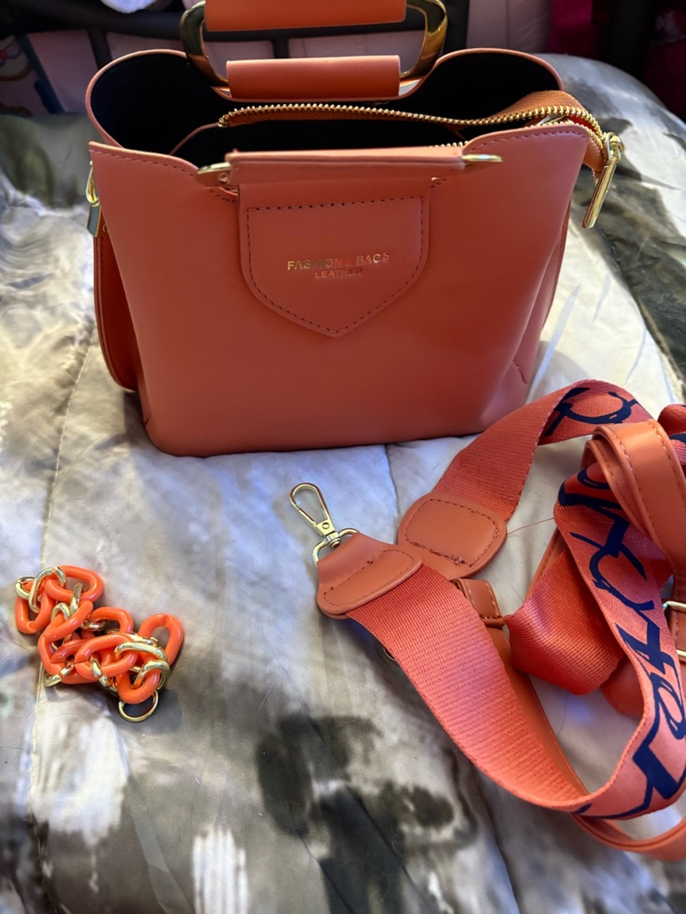 Coral Top-Handle Crossbody Bag